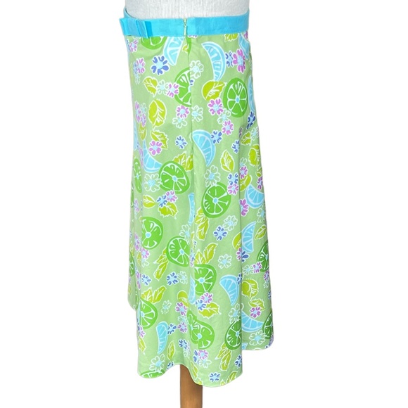 Lilly Pulitzer A-Line Skirt With Citrus Fruit Pattern & Side Zip Size 4 - Picture 3 of 10